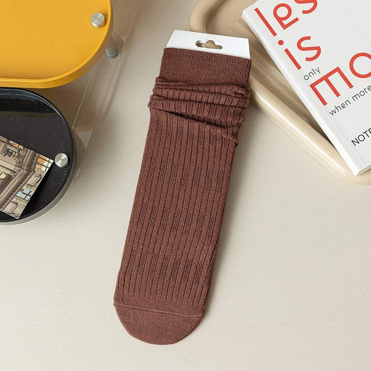 SOLID COLOR RETRO WARM MID CALF SOCKS_CWMS1053