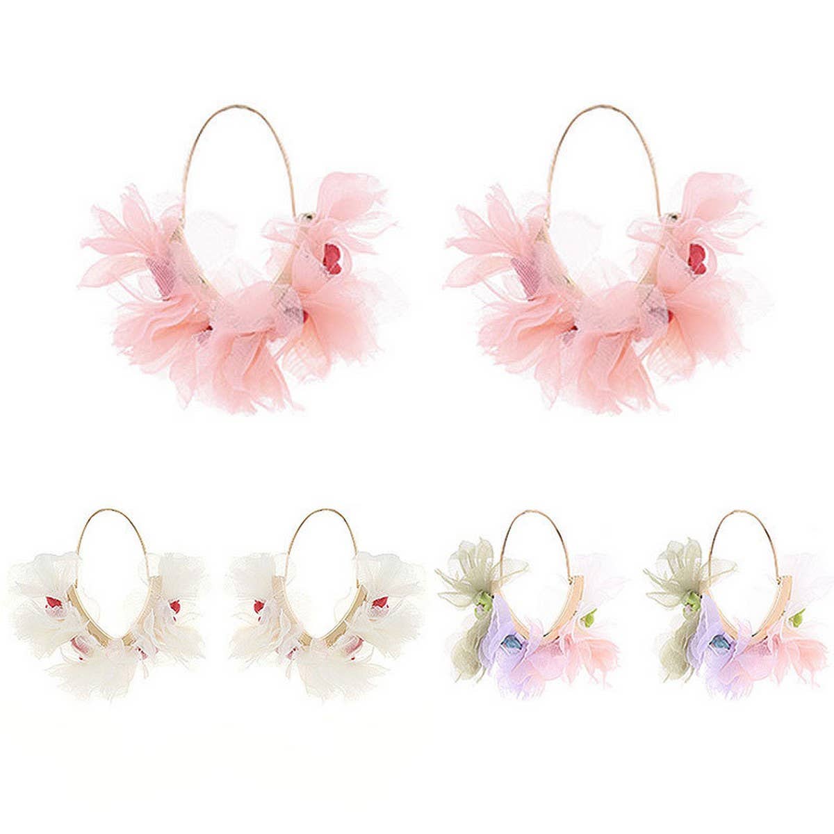 CREATIVE V SHAPE FLOWER EARRINGS ARTISTIC DESIGN_CWMM6274