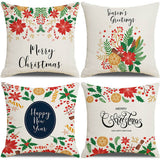 CHRISTMAS FESTIVE FLOWERS AND LEAVES PILLOWCASE_CWMM1393