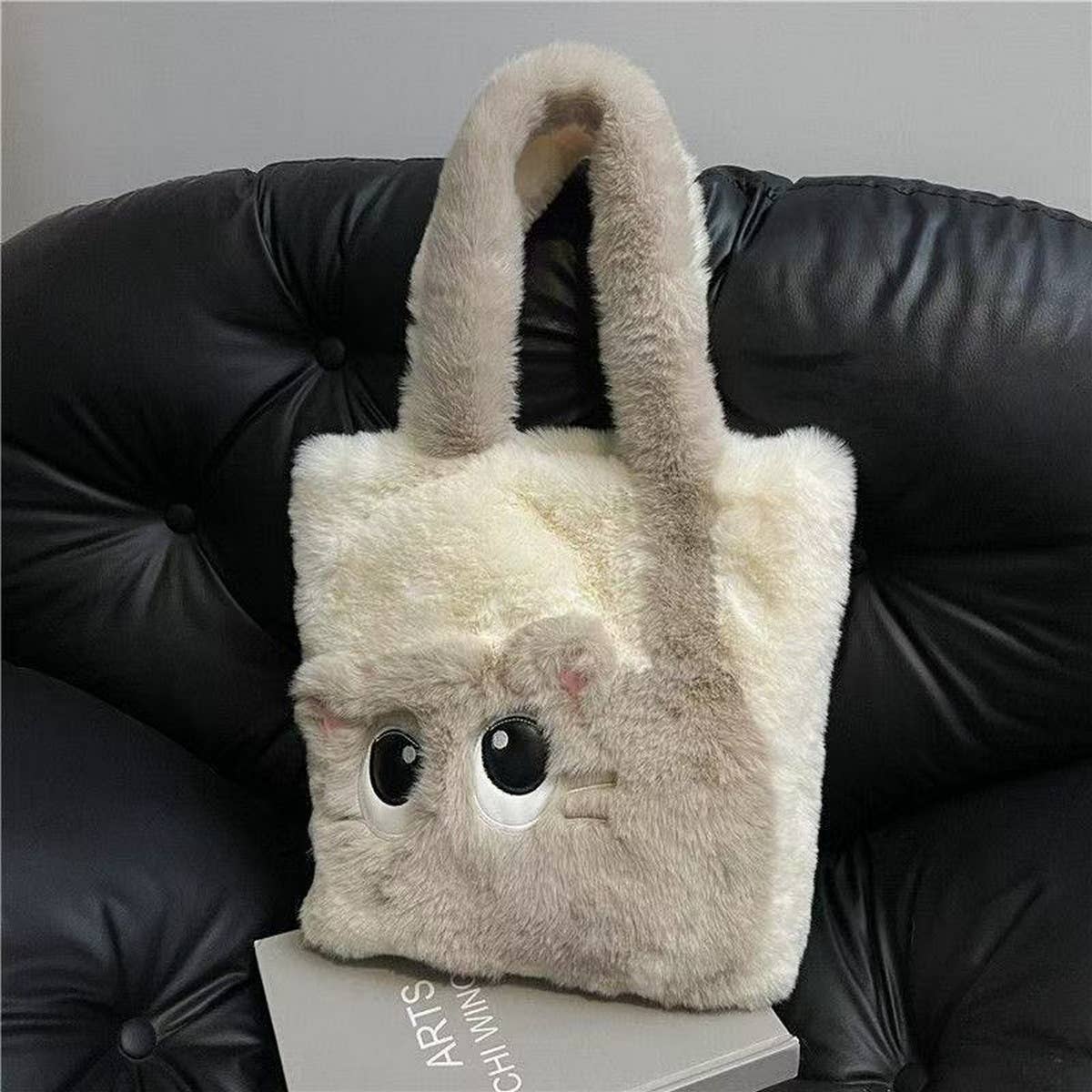 Lush Cat Tote Bag ? Colorblock Embroidered Bag_Cuab00394