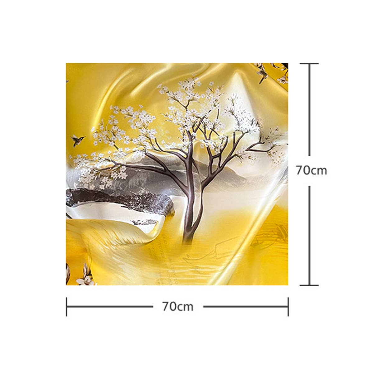 CAMELLIA SILK SCARF FRENCH RETRO SQUARE WRAP_CWASC0618