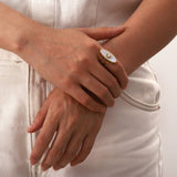 18K GOLD STAINLESS STEEL OVAL PEARL SHELL RING_CWAJE1246