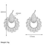 FASHIONABLE ROUND EARRINGS WITH WATER DROPLETS_CWAJE1023