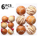 6PCS 8CM GINGERBREAD FOAM CHRISTMAS BALL SET_CWMM9830