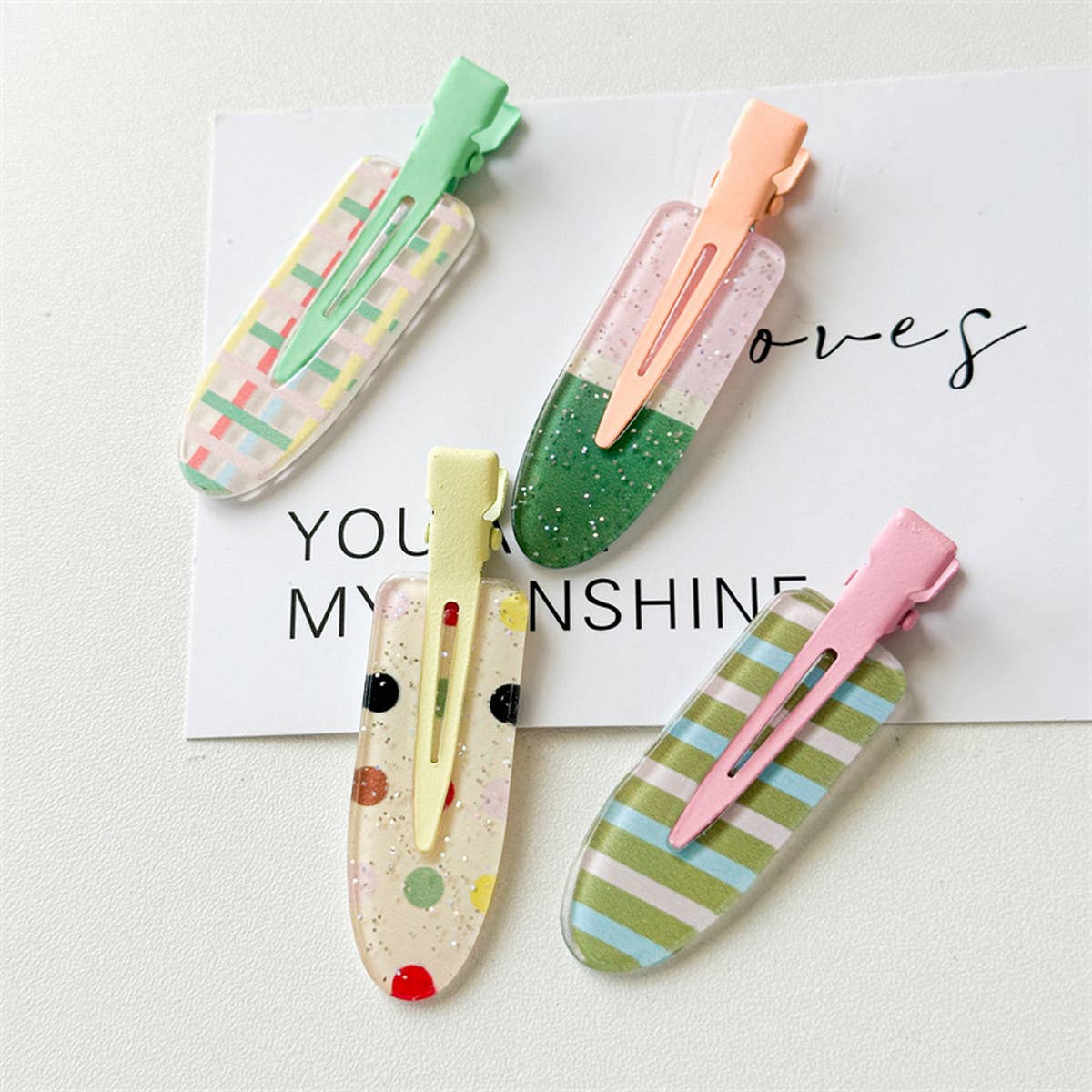 JELLY COLOR NO CREASE HAIR CLIP CUTE MAKEUP PIN_CWAHA1373