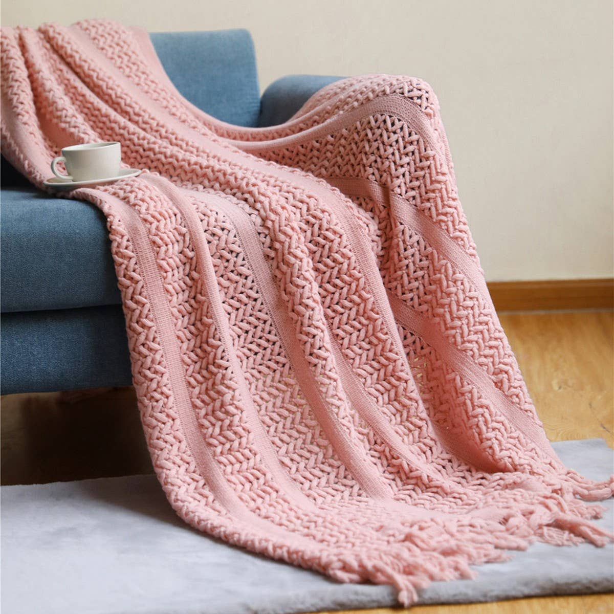 SOFT WARM CHUNKY KNIT BLANKET THROW_CWMM0195