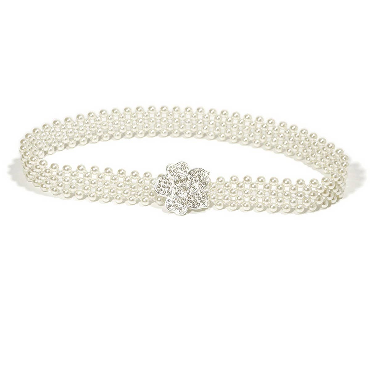 CASUAL WOMENS STRETCH COTTON PEARL WAIST CHAIN_CWABE0512