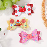 Glitter Donut Bow Hair Clip For Baby Girls