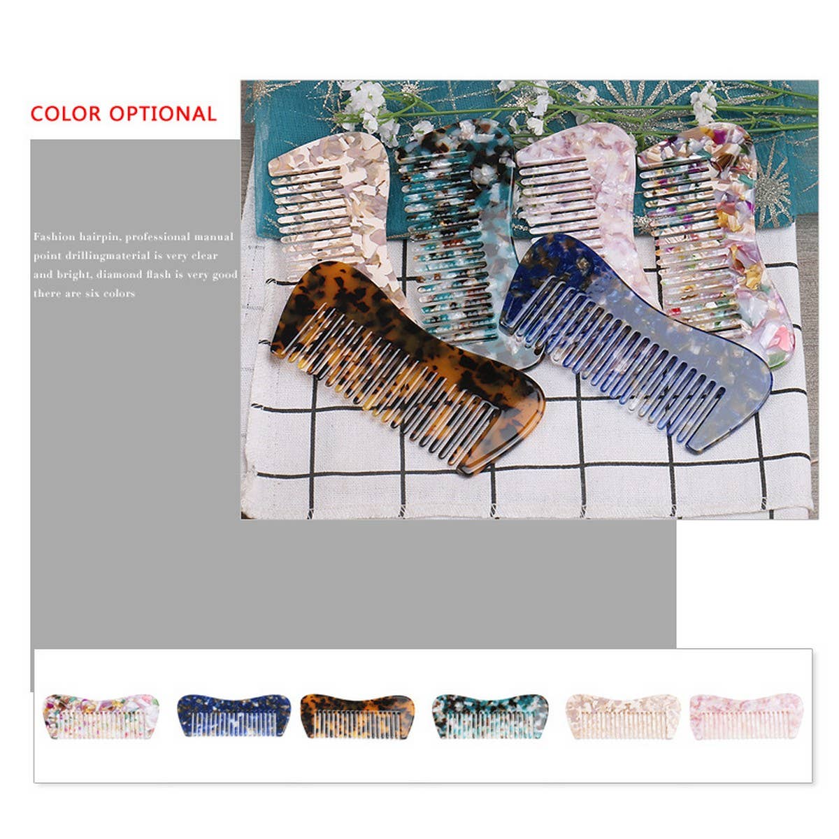 ACETATE 4MM COMB GRADIENT TEETH HAIR COMB_CWAHA4189