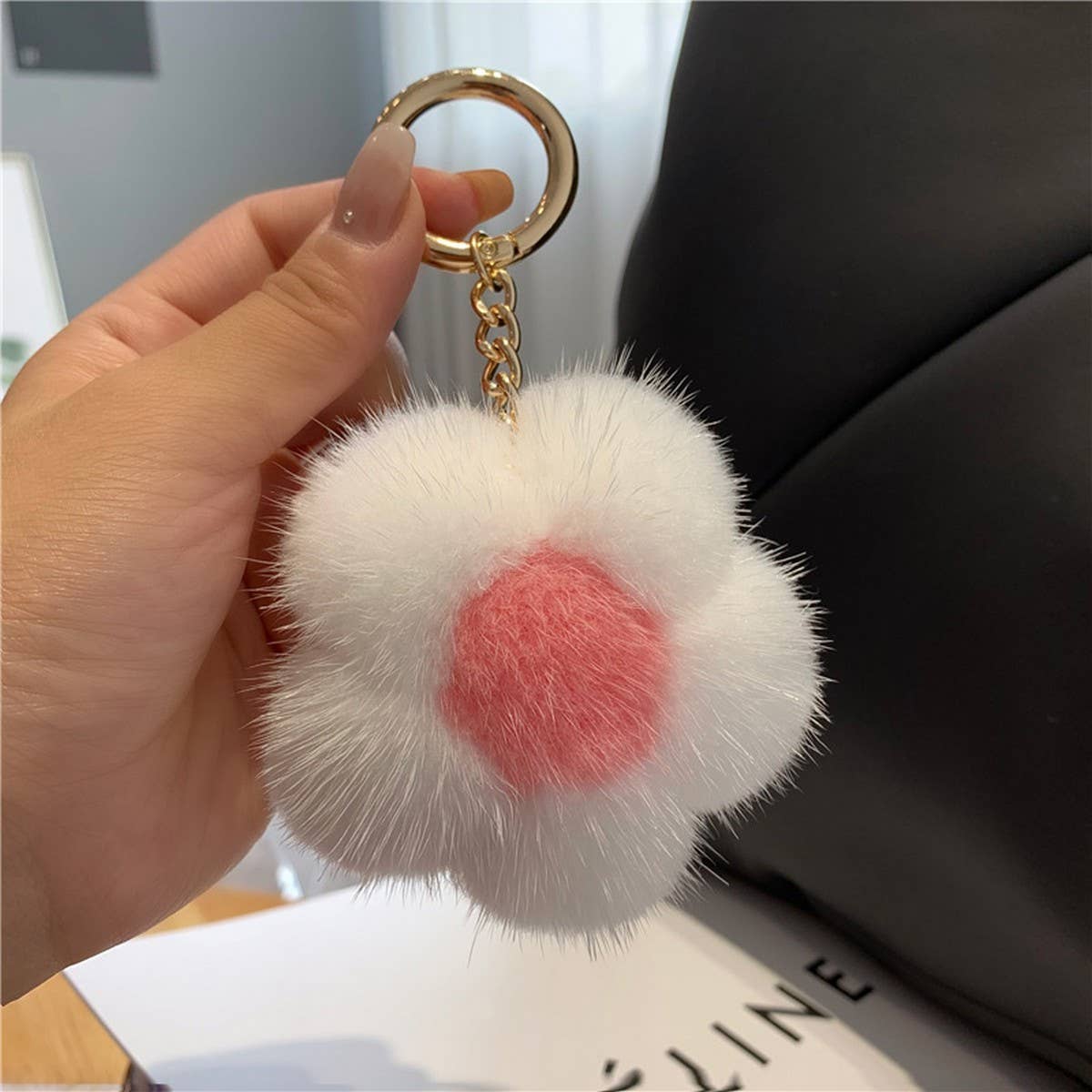 CUTE PLUSH FLOWER CAR KEYCHAIN BAG PENDANT_CWMM2528
