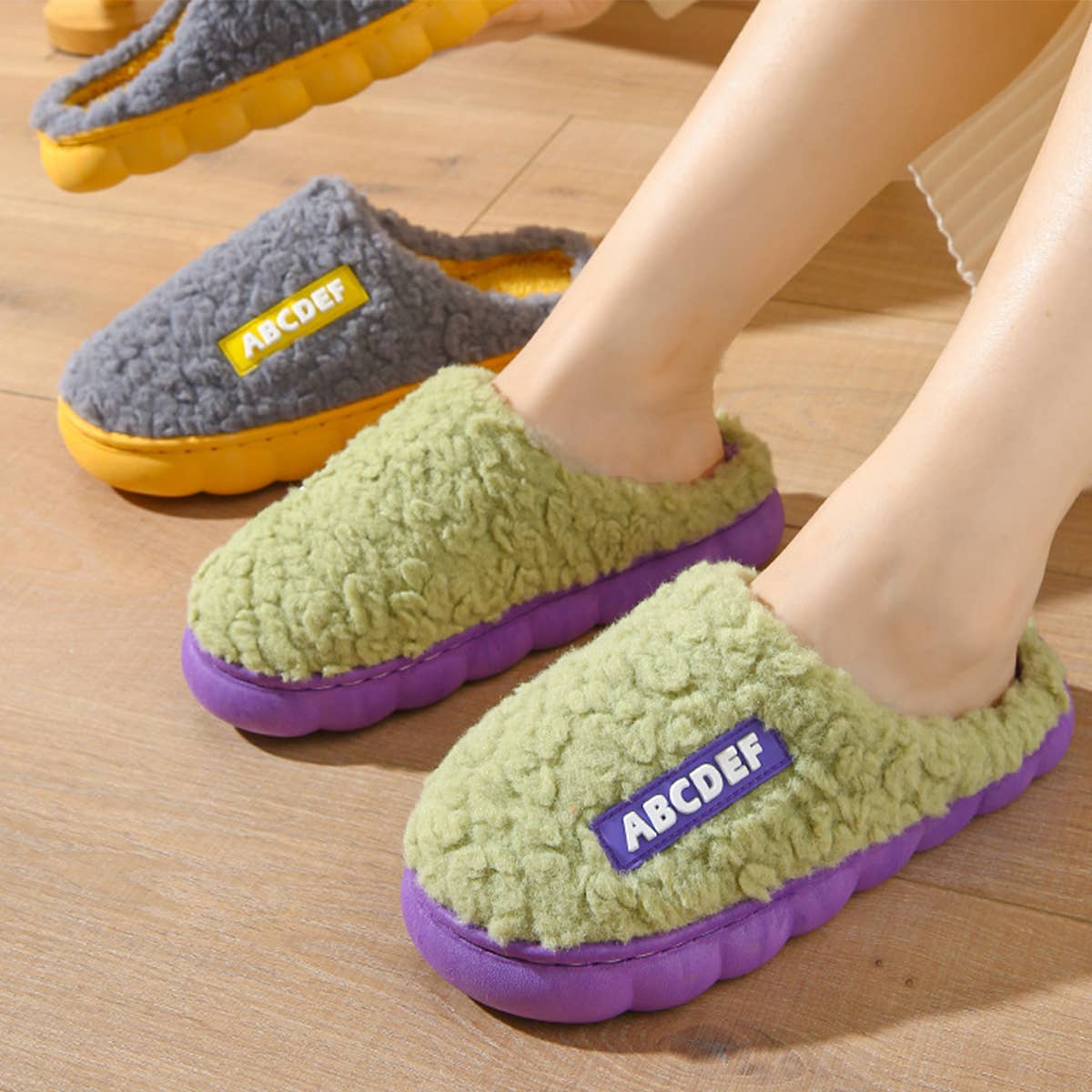 HOUSEHOLD NON SLIP LETTER WARM COTTON SLIPPERS_CWSHS0318