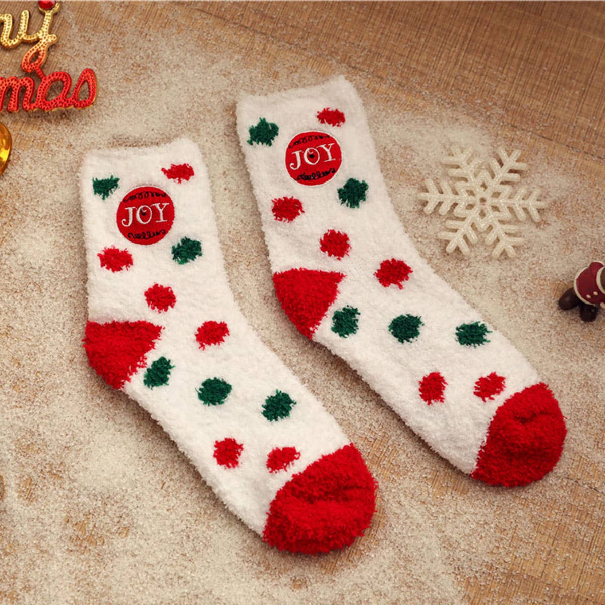 CHRISTMAS EMBROIDERY COZY SOCKS FOR WOMEN_CWMS0200