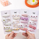 DAISY BB CLIP SET PRINTED CUTE FABRIC CLIPS_CWAHA6701