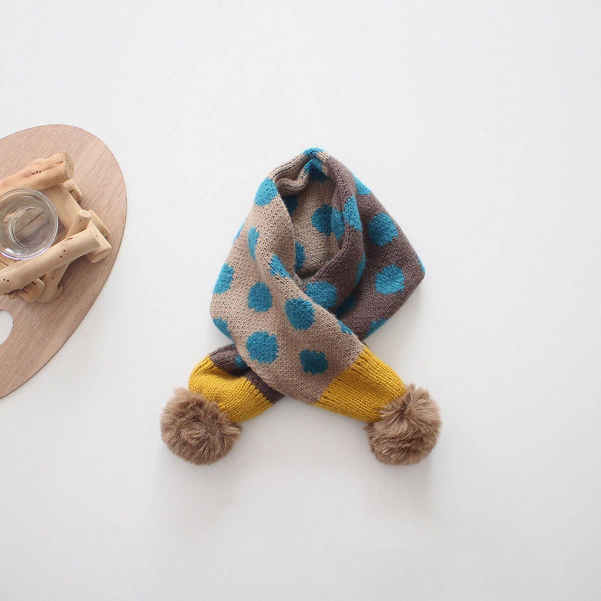 COLORFUL POLKA DOT KNITTED SCARF KIDS NECK SCARF_CWASC2099