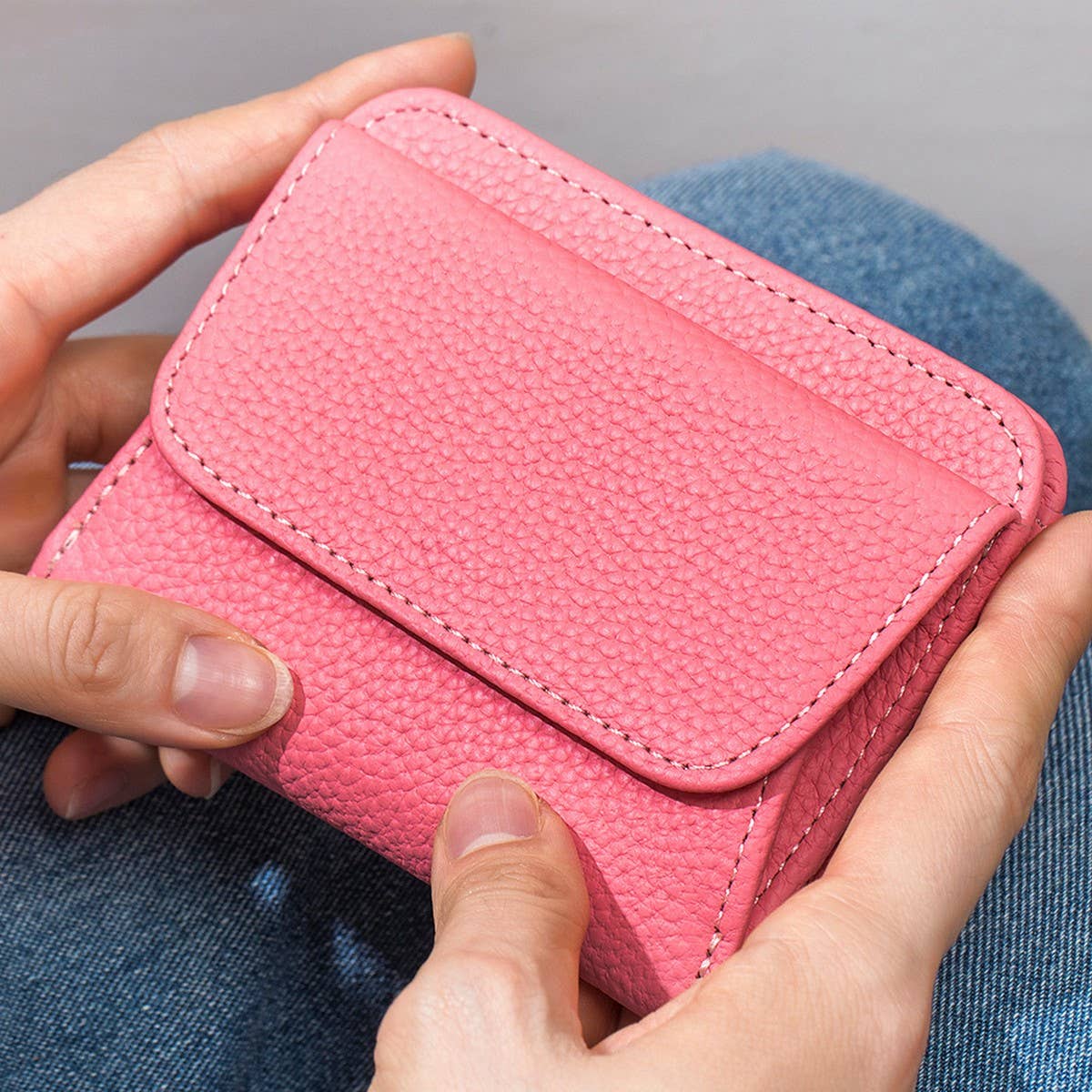 Trendy Soft Leather Short Wallet For Women_Cuab00365