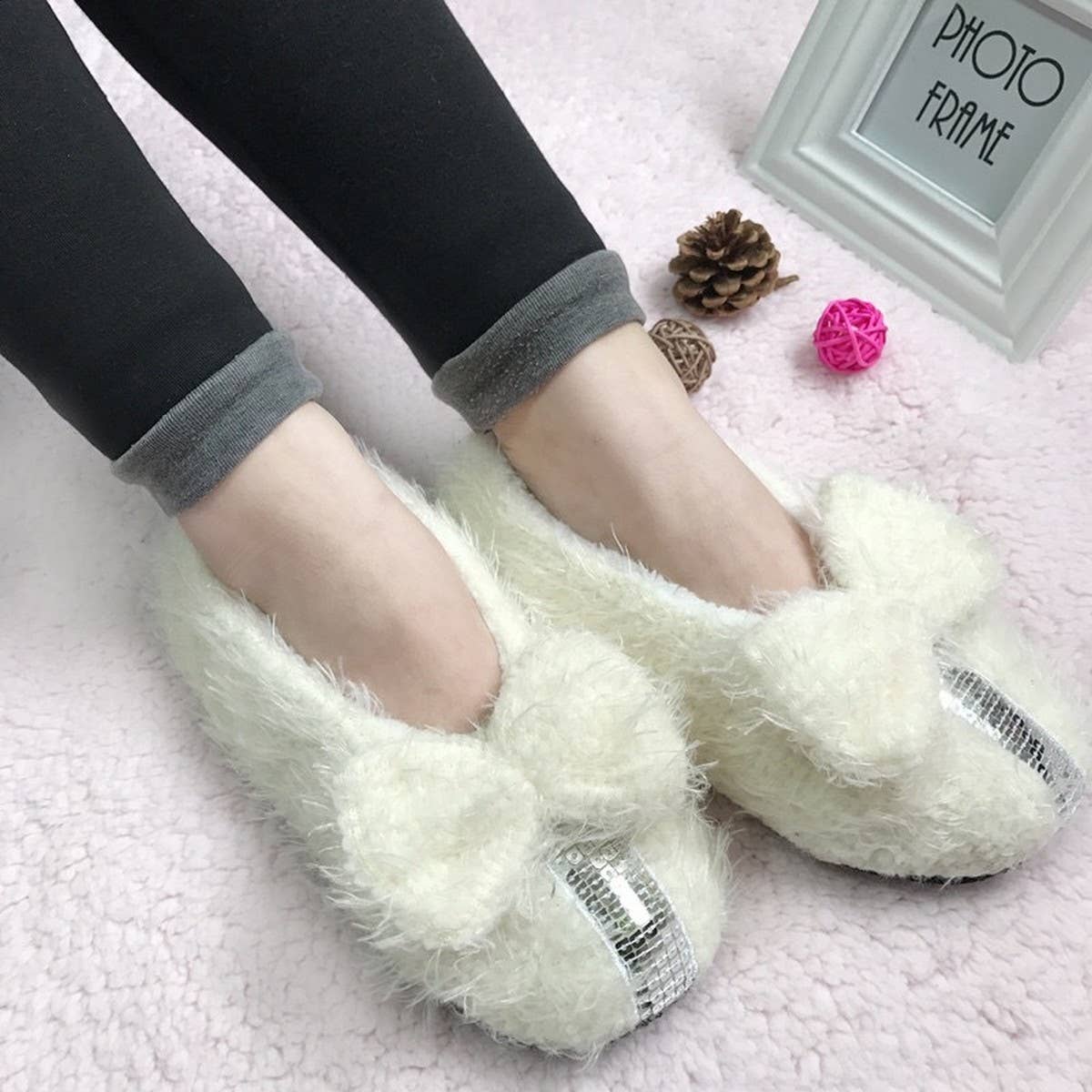Women'S Thick Warm Indoor Non-Slip Sock Slippers_Cwms1200