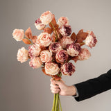 INK STYLED BURNT EDGE ROSE BOUQUET FOR DECOR_CWMM6572