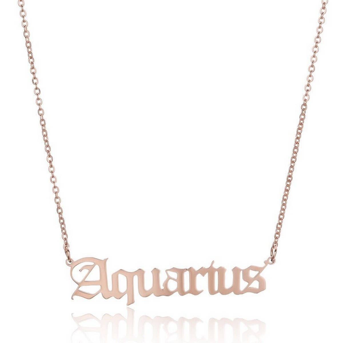 STAINLESS STEEL ZODIAC PENDANT CLAVICLE NECKLACE_CWMM2719