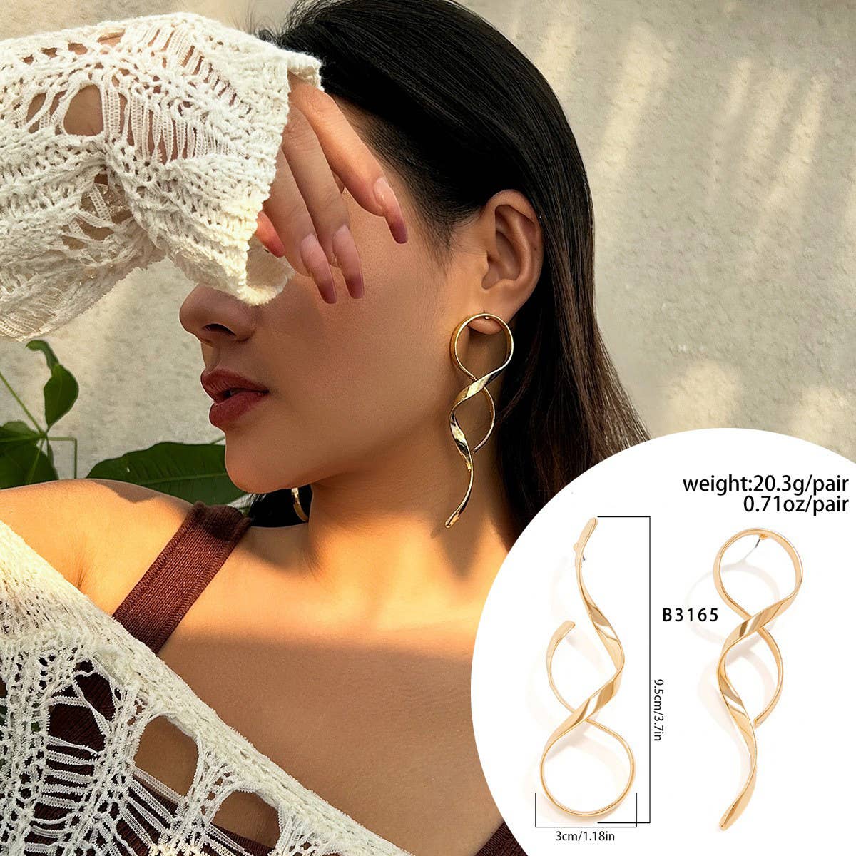 NICHE VERSATILE TEMPERAMENT ASYMMETRICAL EARRINGS_CWAJE1913