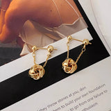 GEOMETRIC SPIRAL TWIST PENDANT TASSEL EARRINGS_CWAJE3131