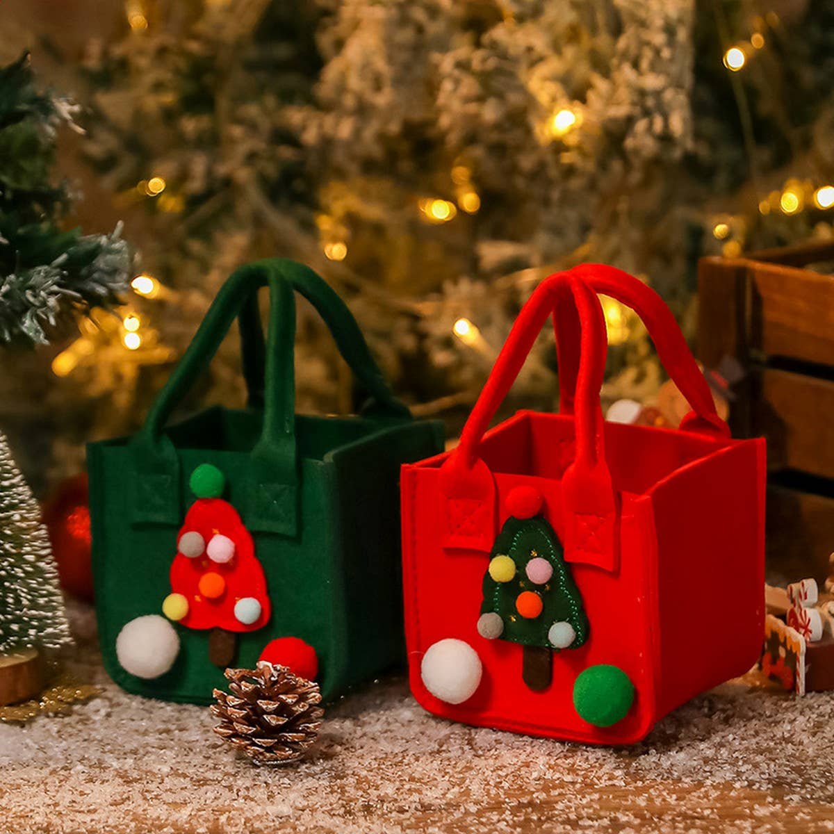 Felt Xmas Apple Bag Gift Box Tote Pouch_Cwmm10578