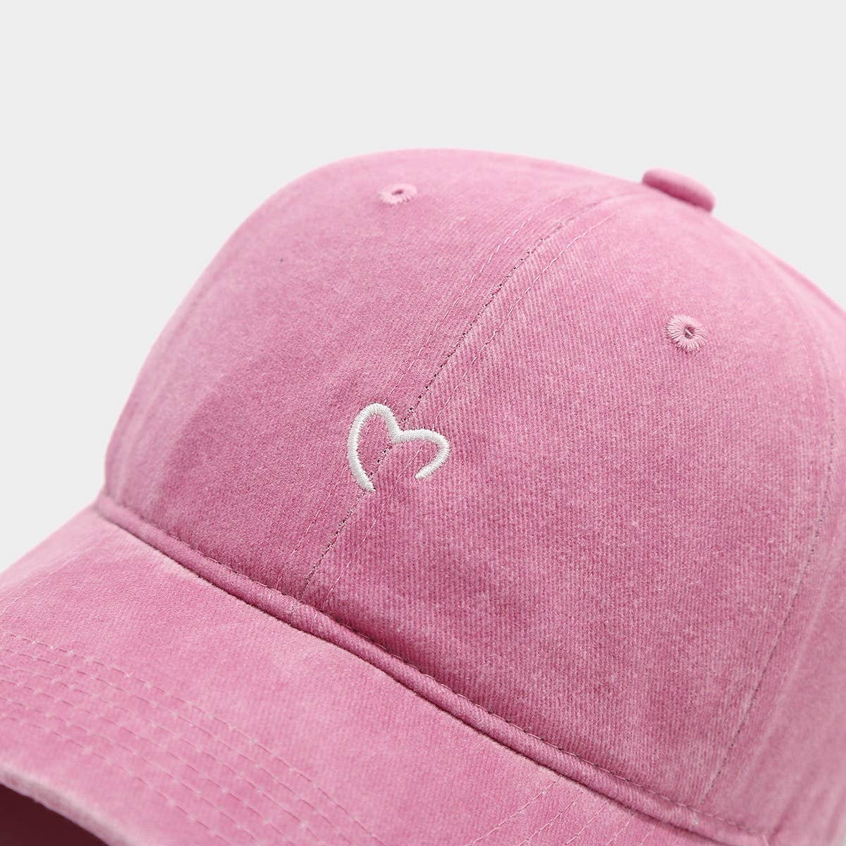 Vintage Washed Pink Heart Baseball Cap_Cwah04569