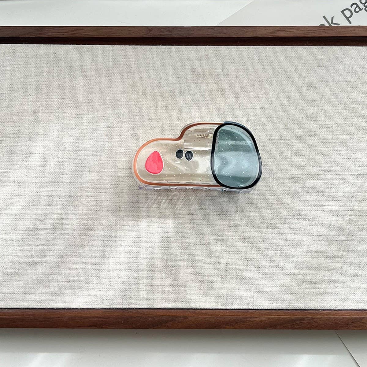 CUTE SMILING DOG TRANSPARENT HAIR CLAW FOR GIRLS_CWAHA6025