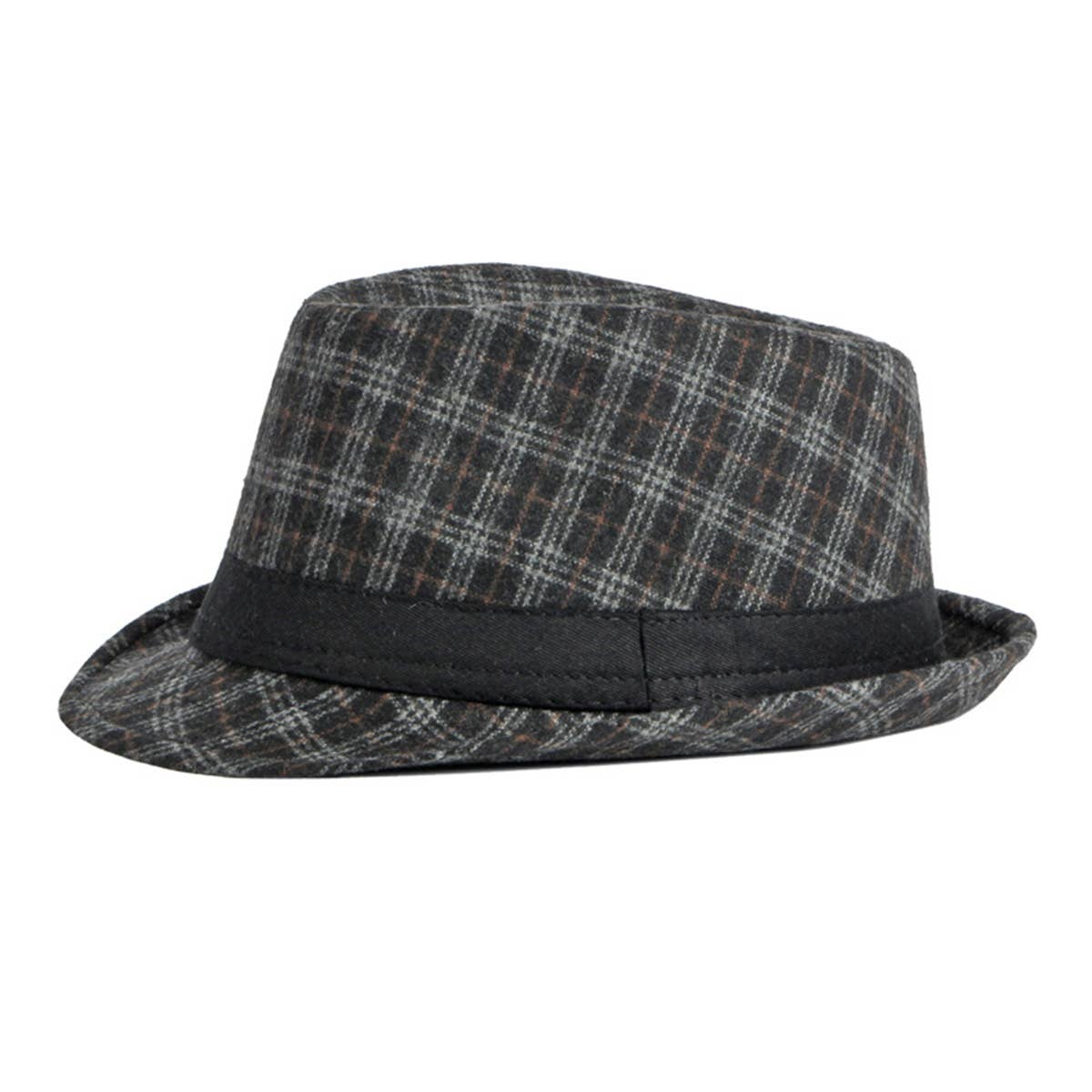 NEW AUTUMN AND WINTER LITERARY PLAID JAZZ HAT_CWAH1919
