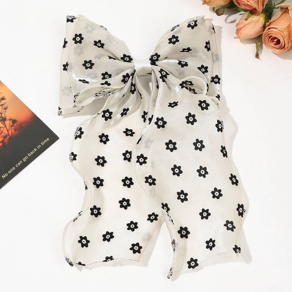 SHINY SILK RIBBON BOW HAIRPIN_CWAHA1631