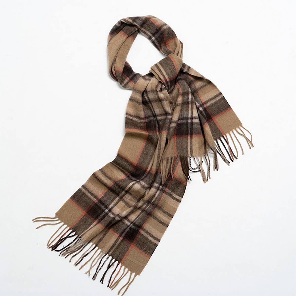 NORDIC PLAID WOOL SCARF WARM WINTER COUPLE WRAP_CWASC2357