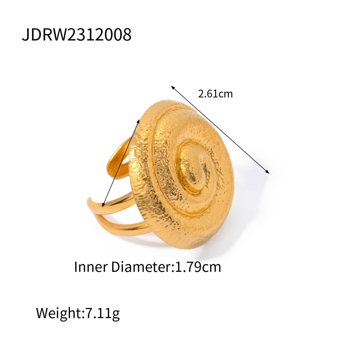 STYLISH HAMMERED SPIRAL HOOP THREE PIECE SET_CWAJE1372