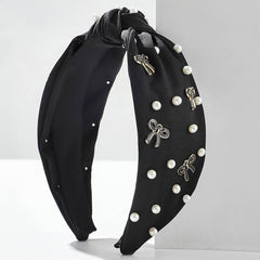 SOLID COLOR PEARL BOW KNOTTED WIDE BRIM HEADBAND_CWAHA2606