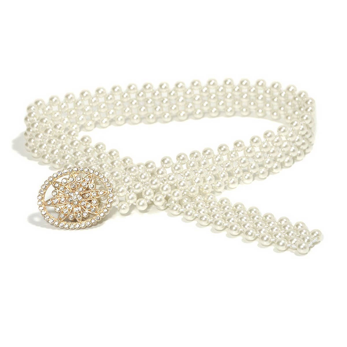 Women'S Sweet Elastic Pearl Wide Waist Chain_Cwabe0504