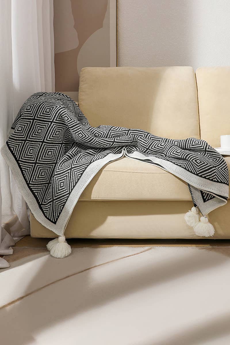 SOFT COZY KNIT SOFA BLANKET FRINGED SHAWL_CWASC0155