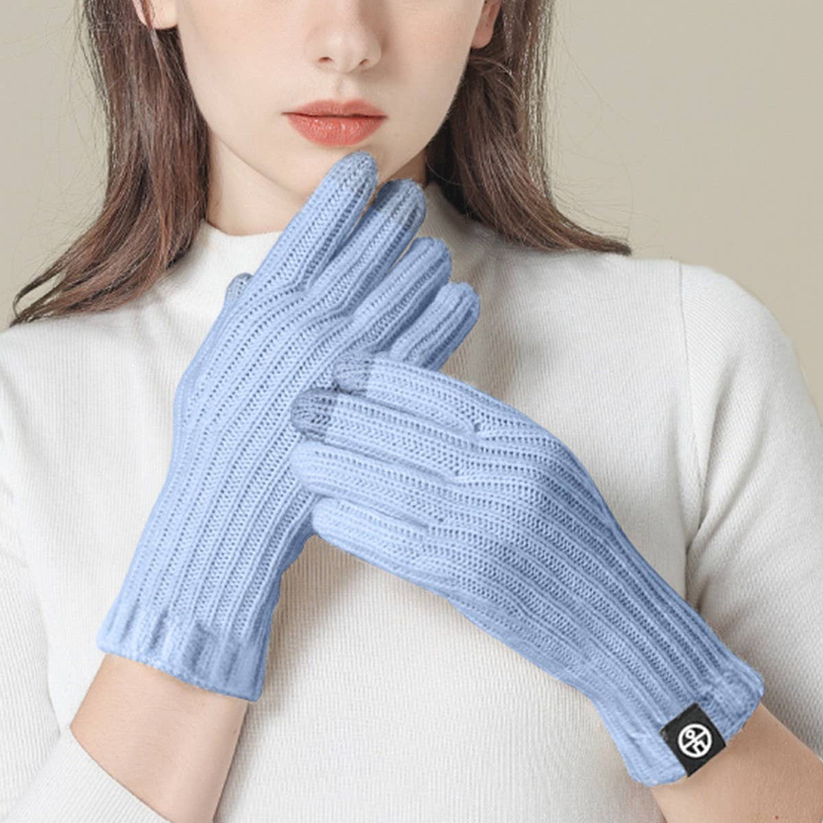 SOLID COLOR VERTICAL STRIPED TOUCH SCREEN GLOVES_CWAG0386