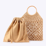 MESH BEACH BAG WITH HANDLES TOTES WITH MESH_CWAB4669