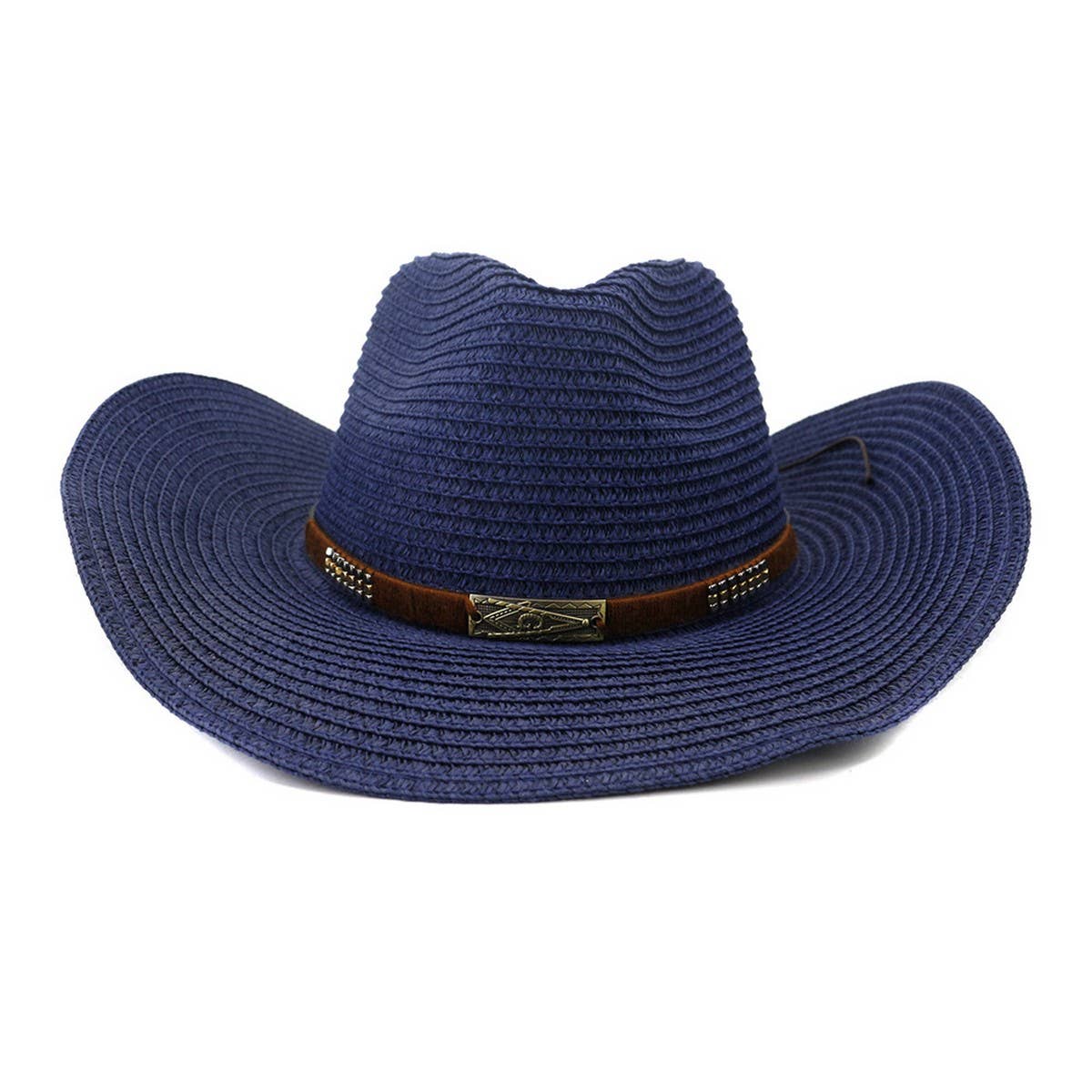 SEASIDE BEACH SUN PROTECTION DENIM STRAW HAT_CWAH1256