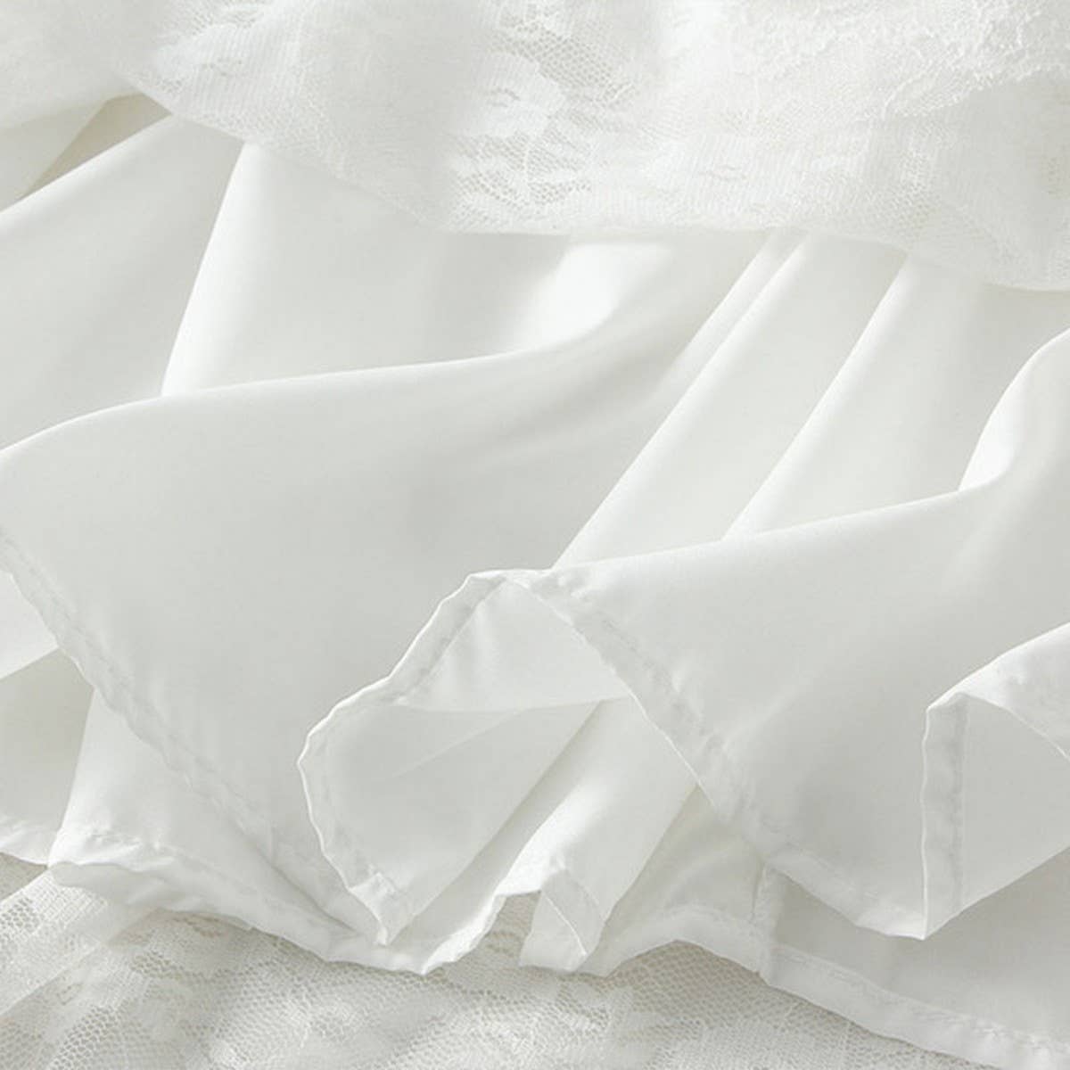 IRREGULAR LACE A LINE MIDI CAKE SKIRT_CWBMS0338