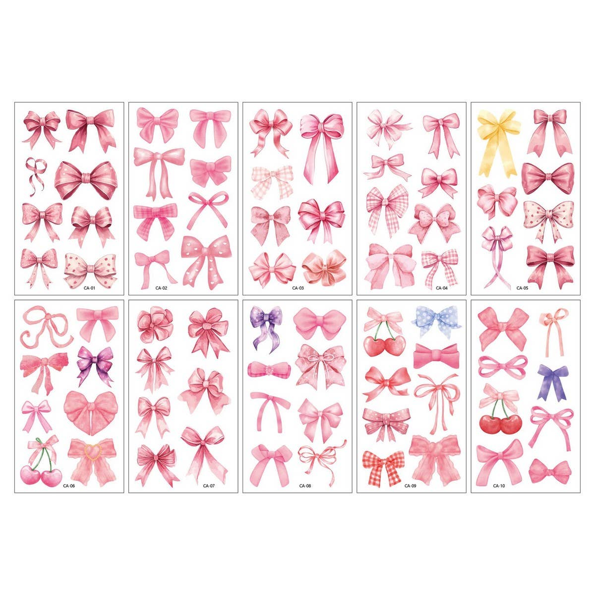 PINK BOW TATTOO STICKERS FOR KIDS TEMPORARY_CWMM8226