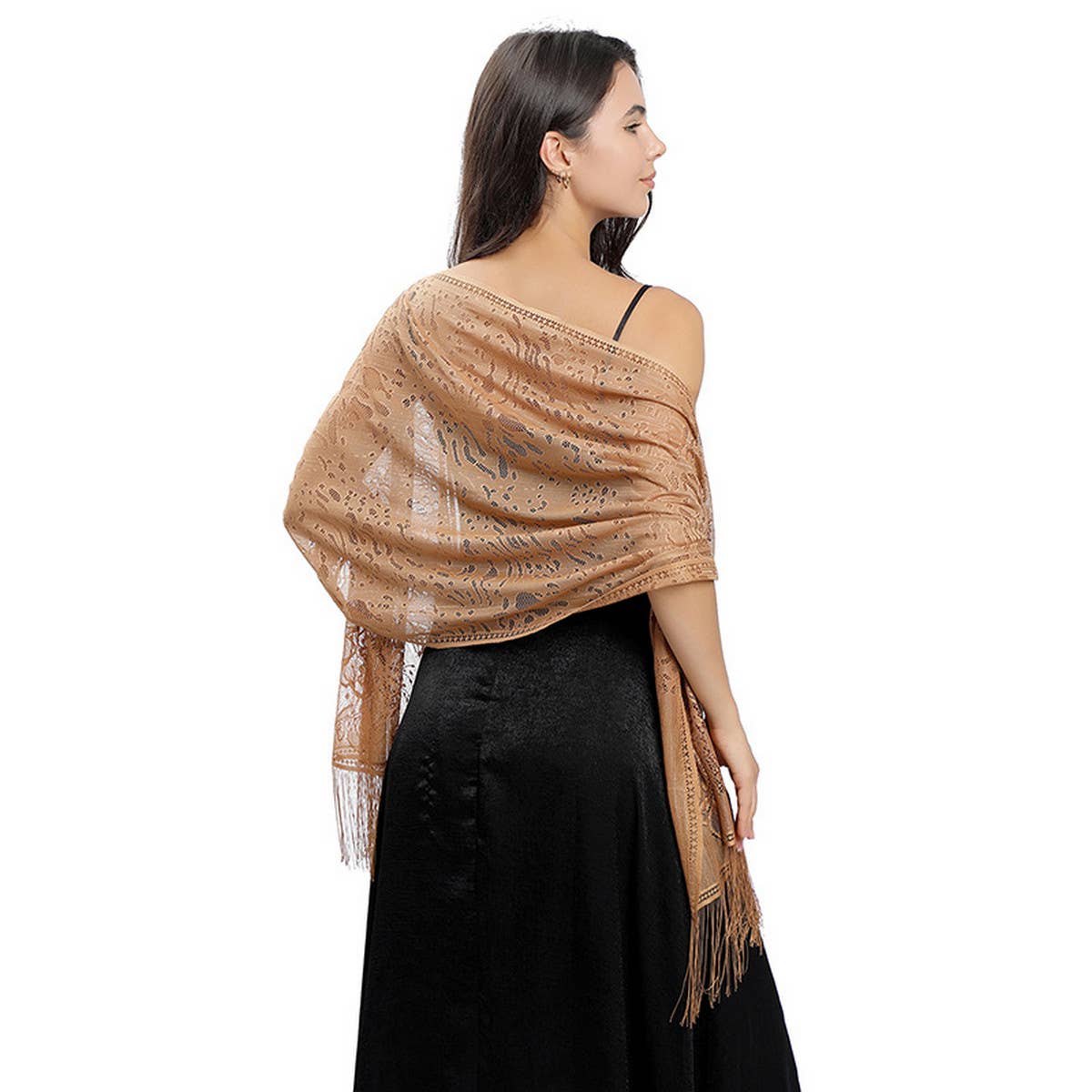 NEW FLOWER LACE EVENING SHAWL_CWASC1089