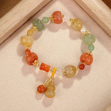 NEW ARTISTIC RETRO NATURAL GOLD JADE BRACELET_CWAJE3970