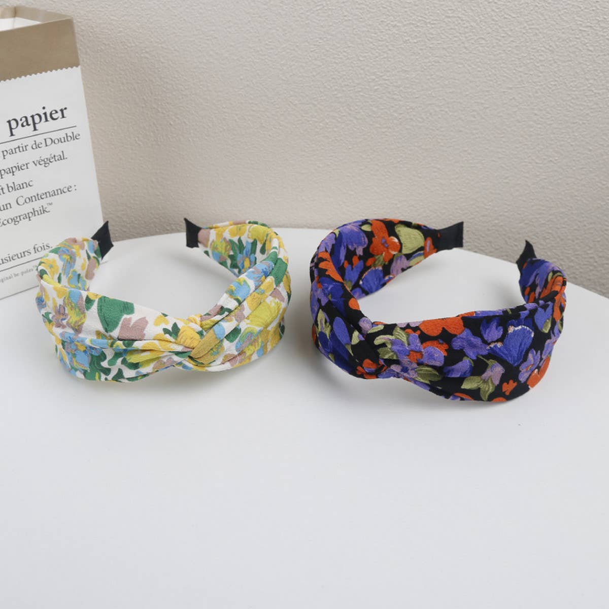 RETRO WIDE BRIMMED PRINTED CROSS HEADBAND_CWAHA1717