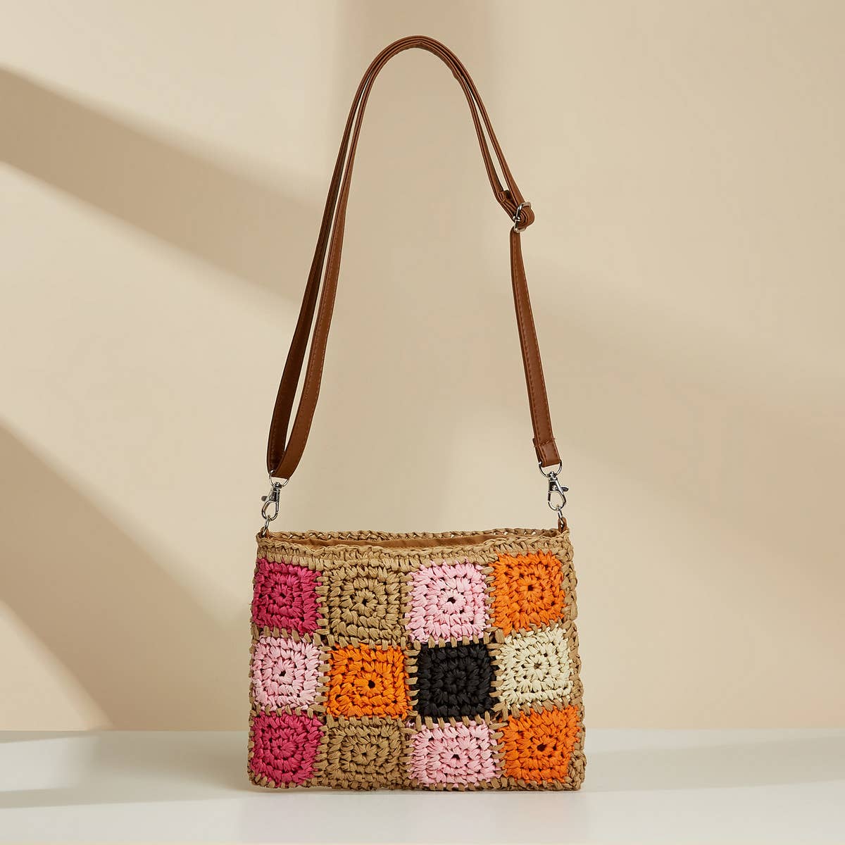 Women New Crochet Beach Straw Bag_Cwab1967
