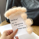 TEMPERAMENT REAL MINK FUR PLUSH BALL HAIRPIN_CWAHA3324