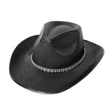 Western Laser Stripe Rhinestone Felt Jazz Hat_Cwah3642