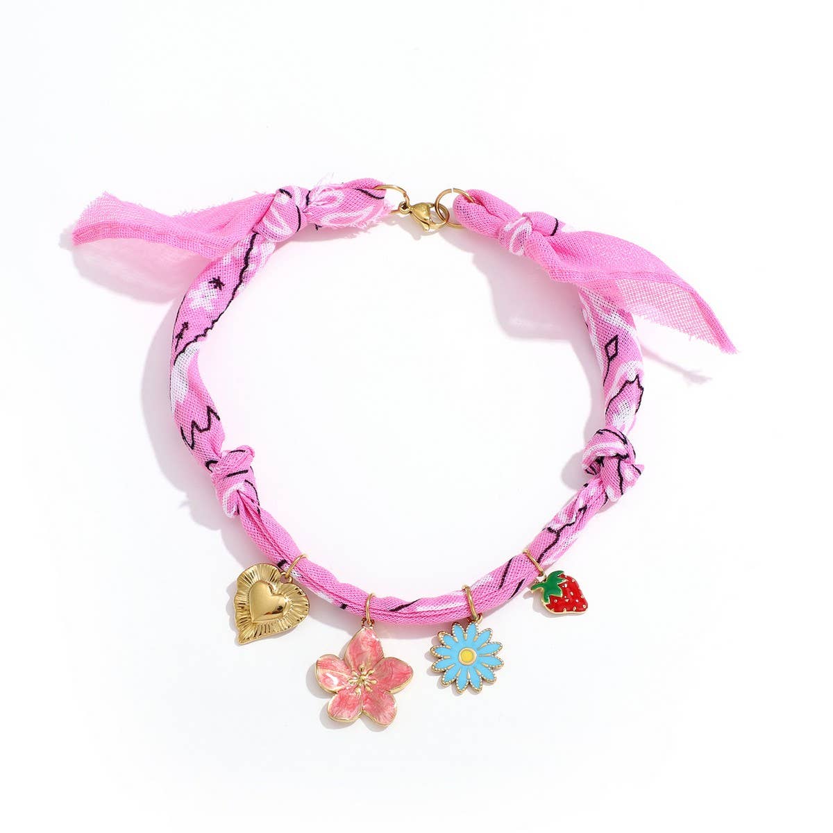 HANDMADE SILK THREAD ANKLET WITH STEEL CHARMS_CWAJE4611
