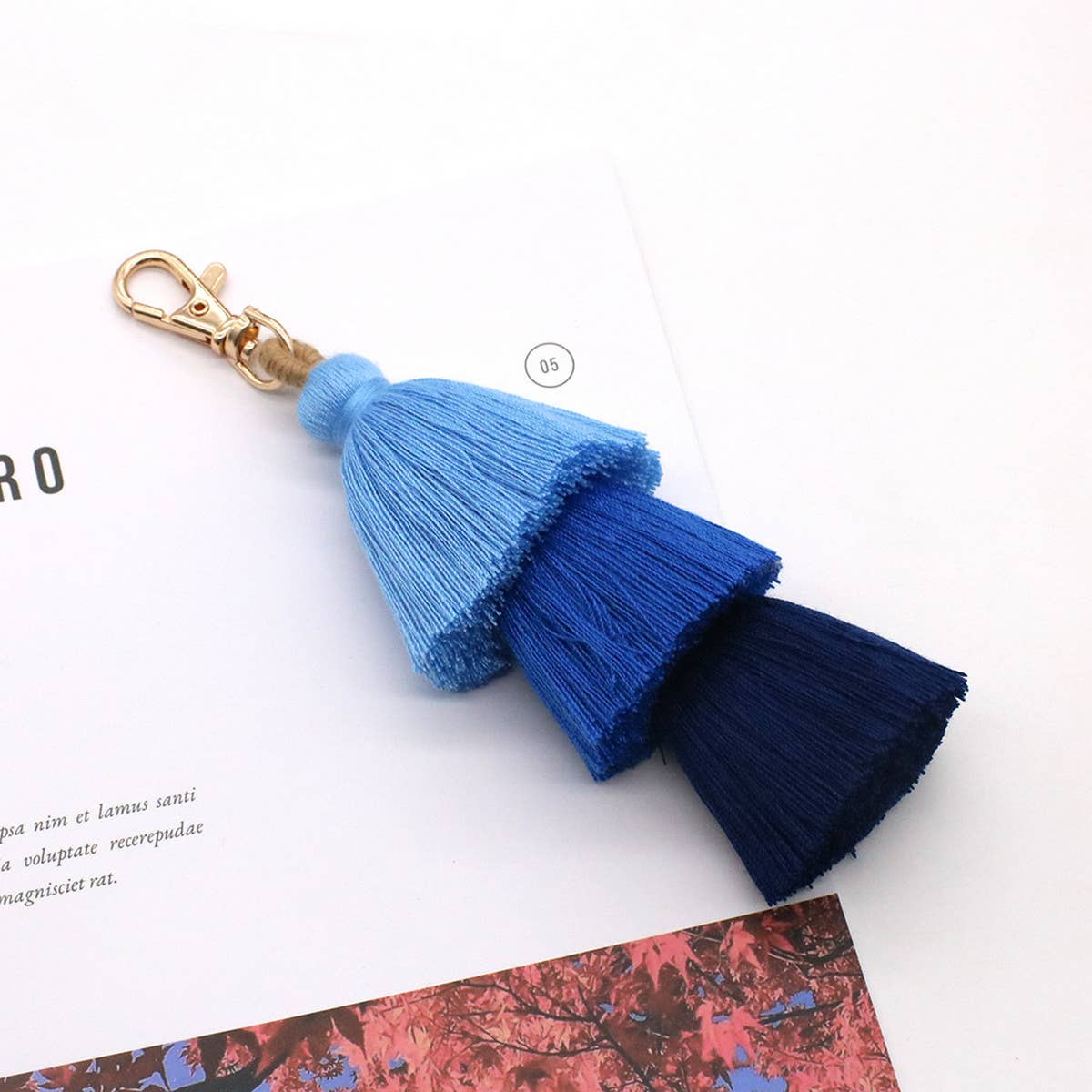 HANDMADE COTTON ROPE TASSEL KEYCHAIN_CWMM1558