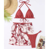 BUTTERFLY EMBROIDERY MESH 3PCS SET BIKINI SWIMWEAR_CWMW0781