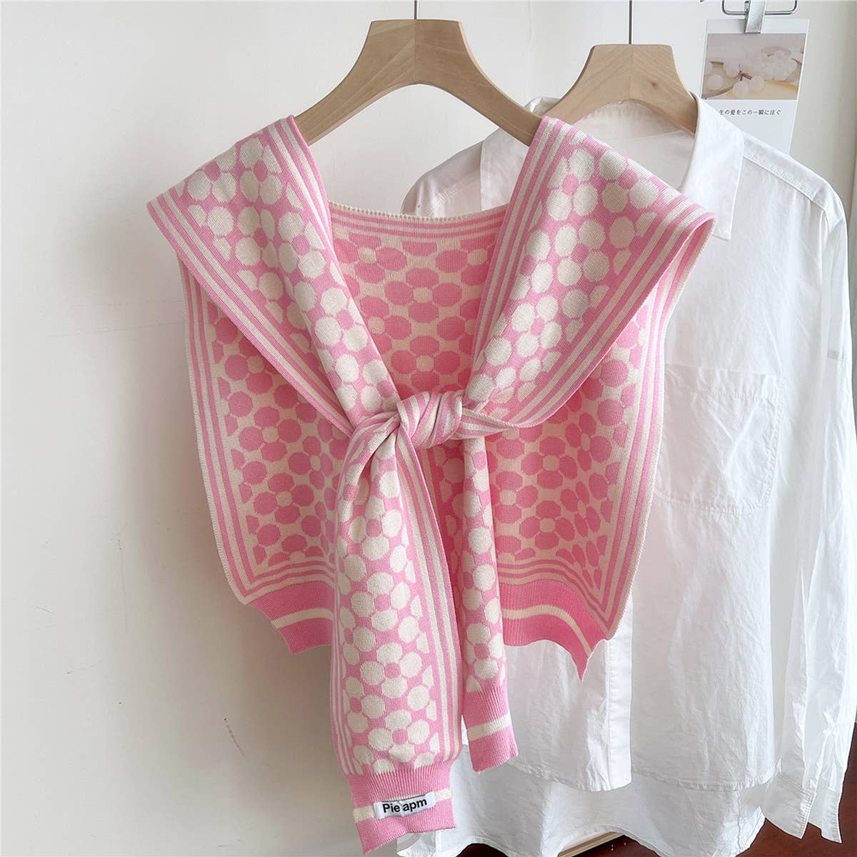 FLORAL KNIT SHAWL LIGHT CARDIGAN SCARF FOR WOMEN_CWASC0847