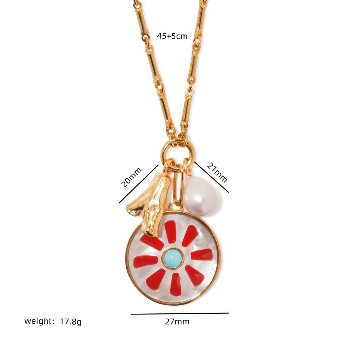 SIMPLE COLORFUL MULTI PENDANT NECKLACE FOR WOMEN_CWMM3789